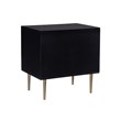 Linon Dylan Wood Nightstand with 2 Drawers and Gold Accents in Black