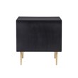 Linon Dylan Wood Nightstand with 2 Drawers and Gold Accents in Black