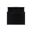 Linon Dylan Wood Nightstand with 2 Drawers and Gold Accents in Black