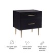 Linon Dylan Wood Nightstand with 2 Drawers and Gold Accents in Black