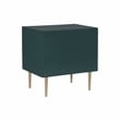 Linon Dylan Wood Nightstand with 2 Drawers and Gold Accents in Dark Green