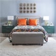 Linon Dylan Wood Nightstand with 2 Drawers and Gold Accents in Dark Green