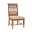 Linon Madson Set of 2 Dining Chairs Tan Faux Leather Seats in Brown Stained Wood
