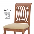 Linon Madson Set of 2 Dining Chairs Tan Faux Leather Seats in Brown Stained Wood