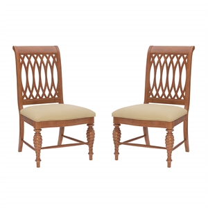 linon madson wood set of two chairs in natural brown