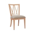 Linon Preston Set of Two Dining Chairs Beige Padded Seats Frame in Natural Wood