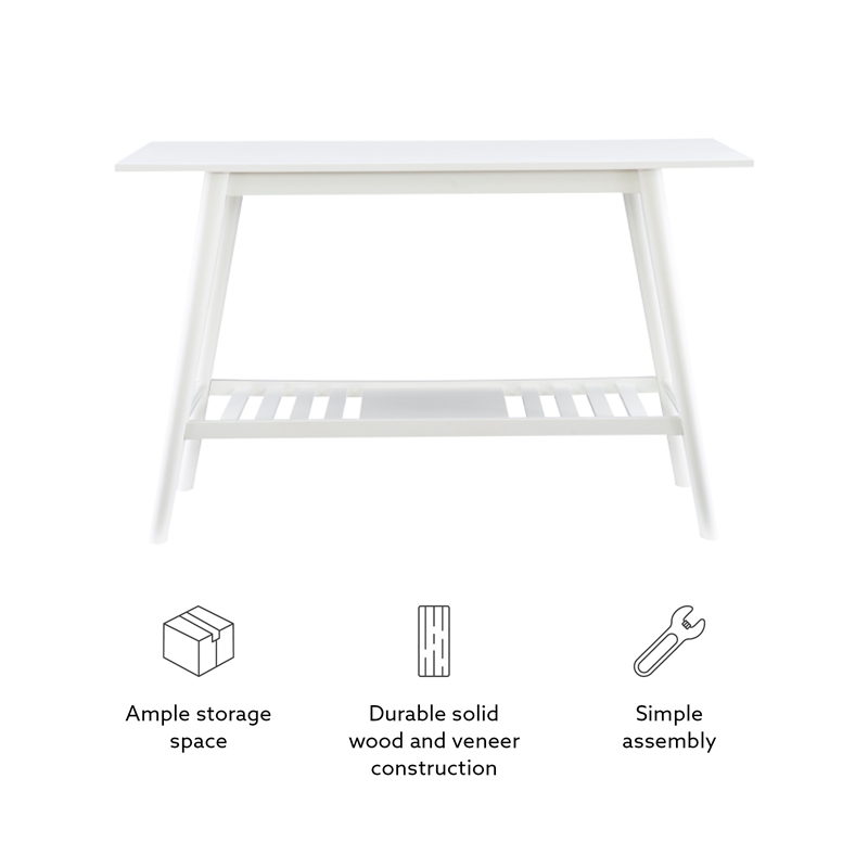 Linon Samantha Wood Console Table in White