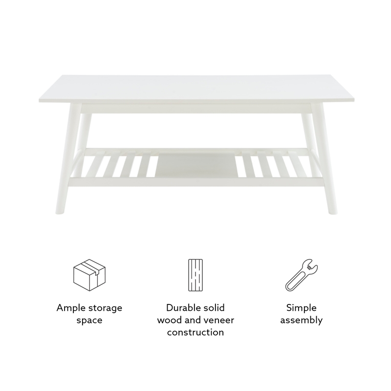 Linon Samantha Wood Coffee Table in White