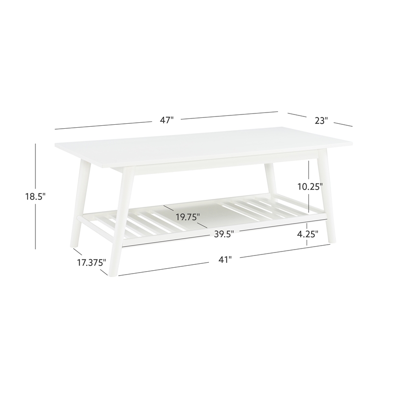 Linon Samantha Wood Coffee Table in White