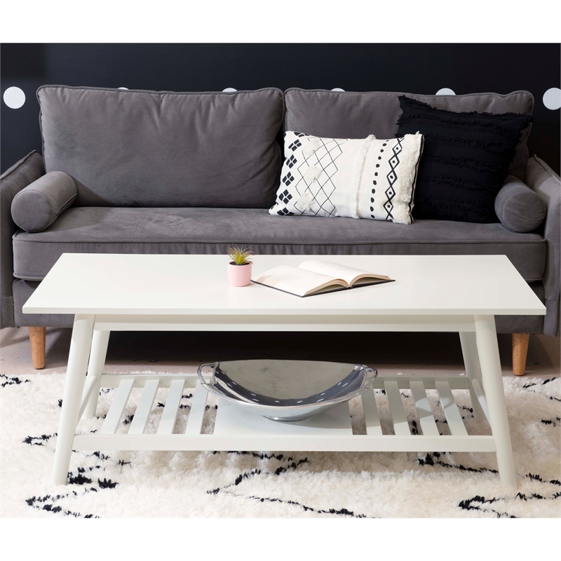 Linon Samantha Wood Coffee Table in White