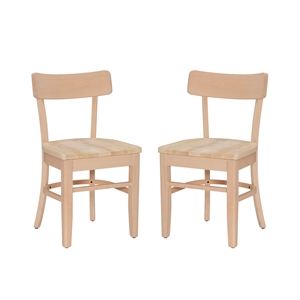 linon farren wood set of two chairs in unfinished brown