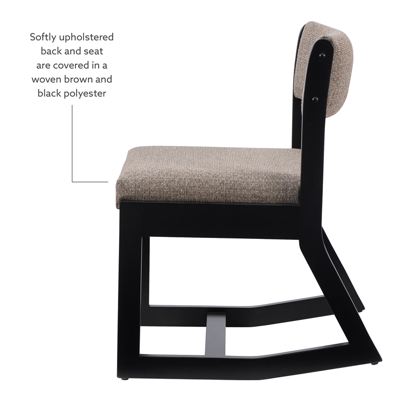 Linon Keeton Two Position Wood Sled Base Commercial Grade Padded Chair in Black