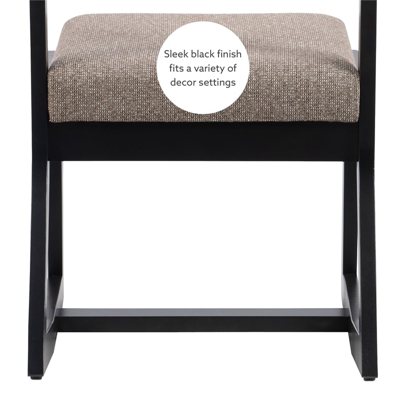 Linon Keeton Two Position Wood Sled Base Commercial Grade Padded Chair in Black