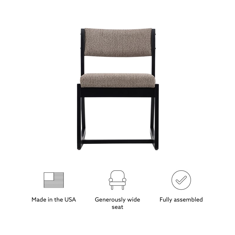 Linon Keeton Two Position Wood Sled Base Commercial Grade Padded Chair in Black