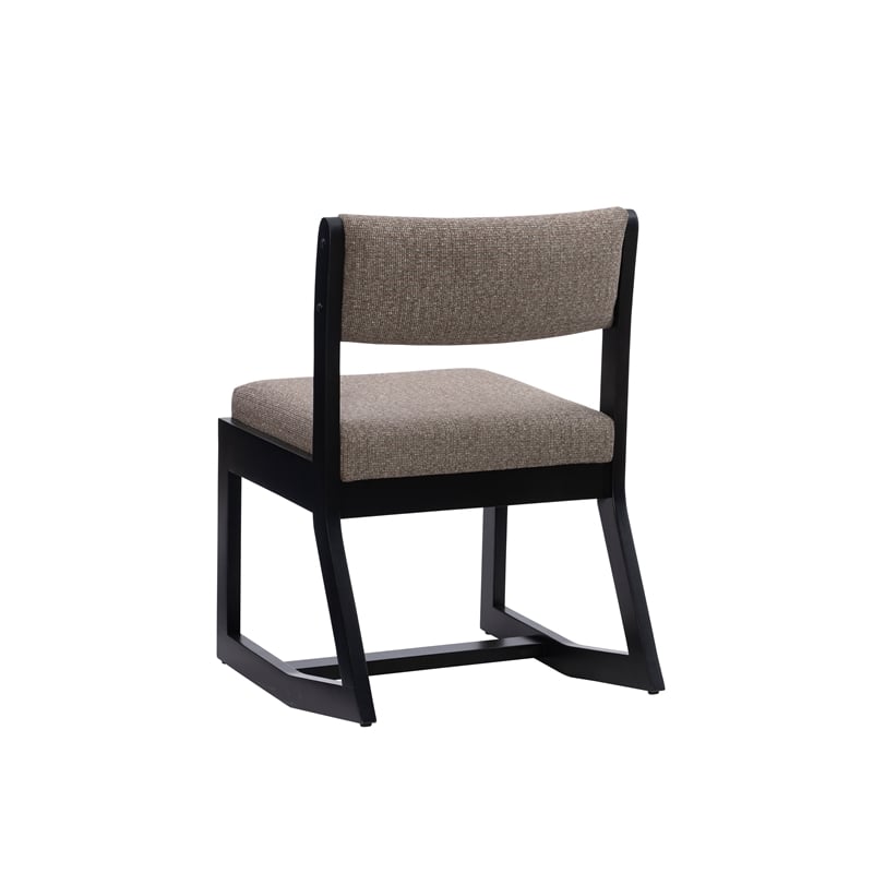 Linon Keeton Two Position Wood Sled Base Commercial Grade Padded Chair in Black