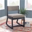 Linon Keeton Two Position Wood Sled Base Commercial Grade Padded Chair in Black