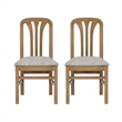 Linon Darlie Wood Commercial Grade Set of Two Dining Chairs in Natural Brown