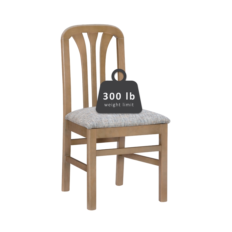 Linon Darlie Wood Commercial Grade Set of Two Dining Chairs in Natural Brown