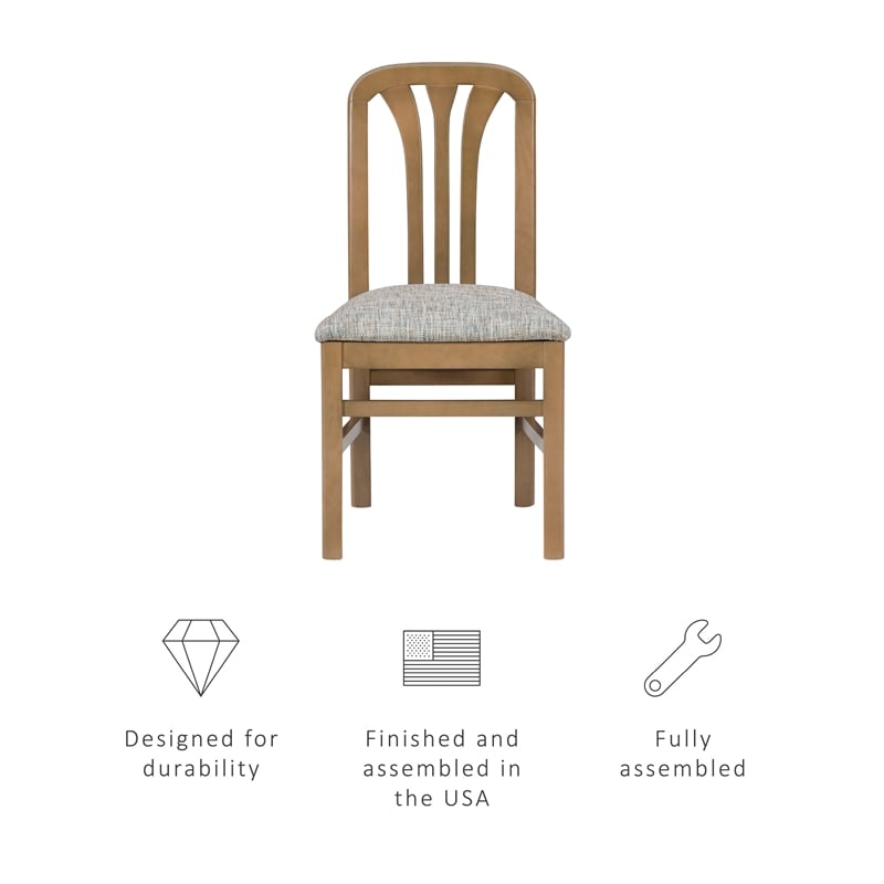 Linon Darlie Wood Commercial Grade Set of Two Dining Chairs in Natural Brown