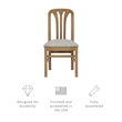 Linon Darlie Wood Commercial Grade Set of Two Dining Chairs in Natural Brown