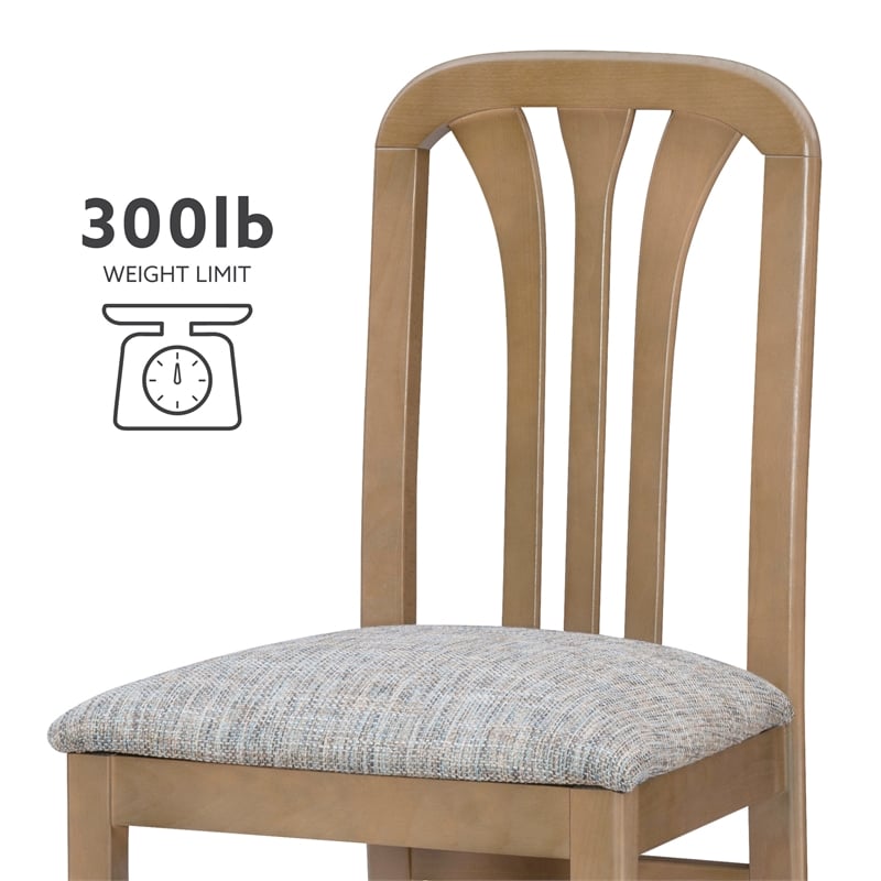 Linon Darlie Wood Commercial Grade Set of Two Dining Chairs in Natural Brown