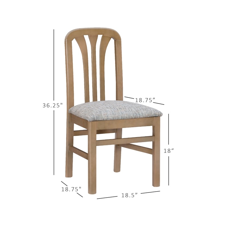 Linon Darlie Wood Commercial Grade Set of Two Dining Chairs in Natural Brown