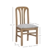 Linon Darlie Wood Commercial Grade Set of Two Dining Chairs in Natural Brown