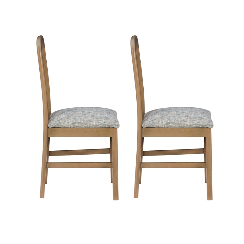 Linon Darlie Wood Commercial Grade Set of Two Dining Chairs in Natural Brown