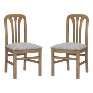 linon darlie wood set of two dining chairs in natural brown