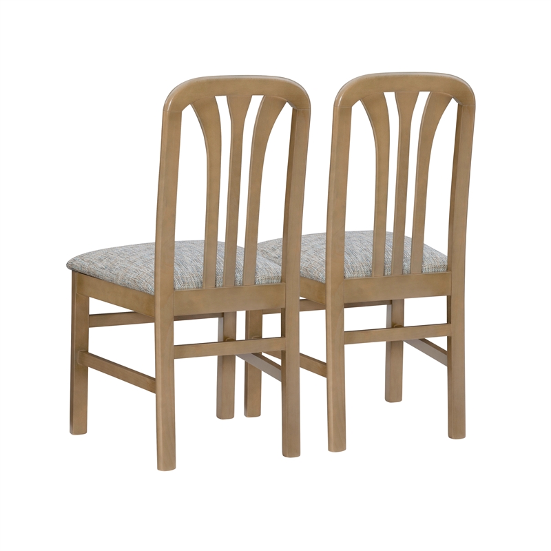 Linon Darlie Wood Commercial Grade Set of Two Dining Chairs in Natural Brown