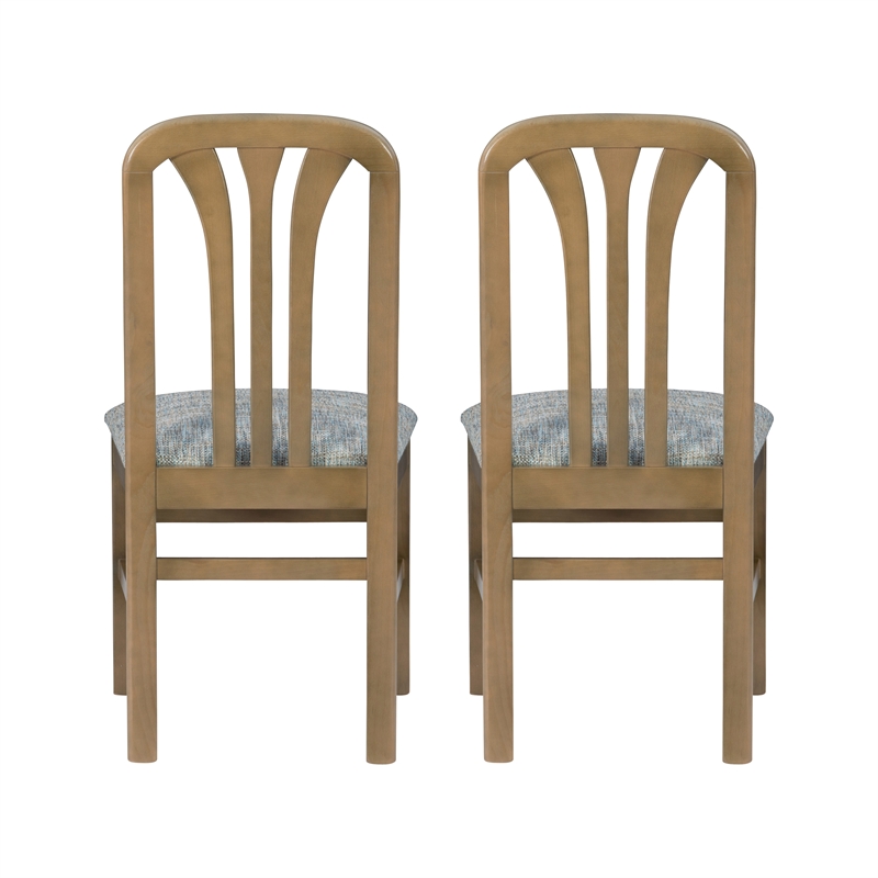 Linon Darlie Wood Commercial Grade Set of Two Dining Chairs in Natural Brown