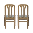 Linon Darlie Wood Commercial Grade Set of Two Dining Chairs in Natural Brown
