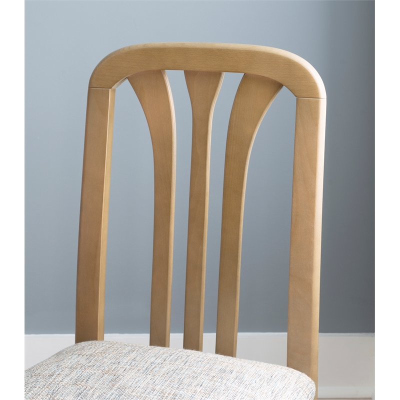 Linon Darlie Wood Commercial Grade Set of Two Dining Chairs in Natural Brown