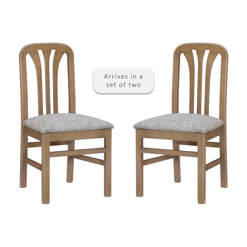 Linon Darlie Wood Commercial Grade Set of Two Dining Chairs in Natural Brown