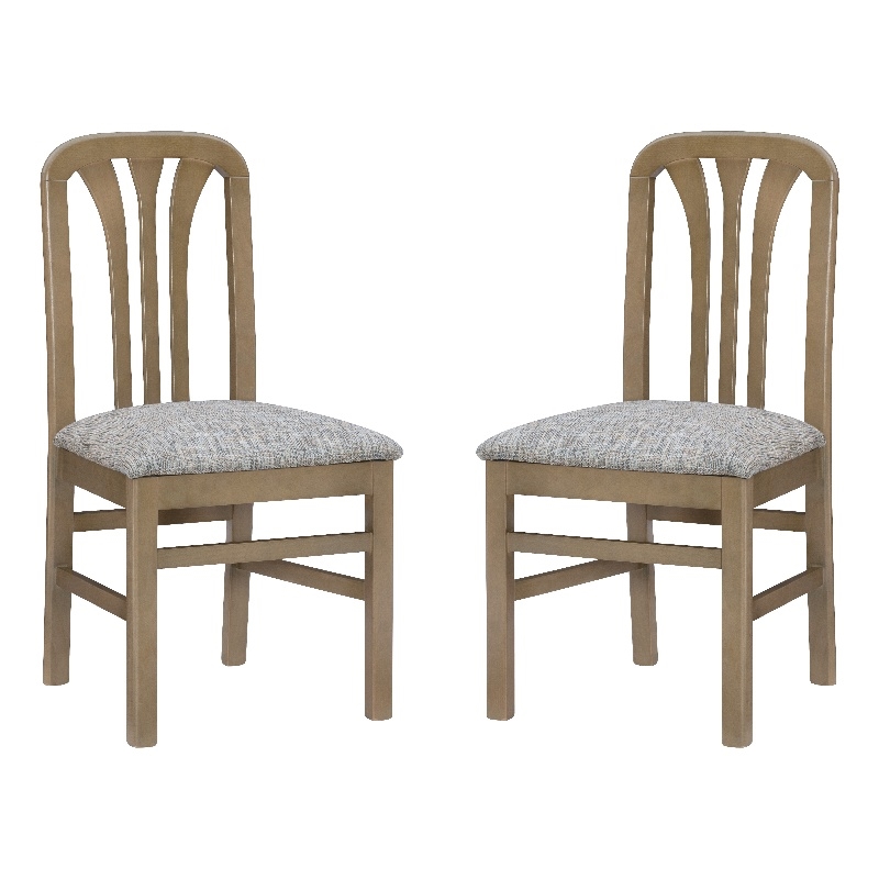 Linon Darlie Wood Commercial Grade Set of Two Dining Chairs in Natural Brown