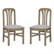 Linon Darlie Wood Commercial Grade Set of Two Dining Chairs in Natural Brown