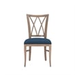 Linon Cameron Set of Two Lattice Back Dining Chairs Padded Seats in Natural Wood
