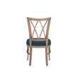 Linon Cameron Set of Two Lattice Back Dining Chairs Padded Seats in Natural Wood