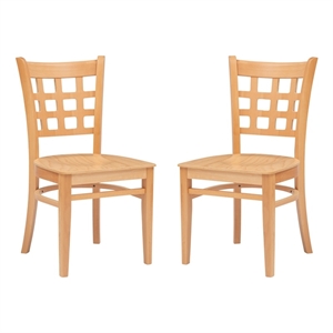 linon flint wood set of two side chairs in natural brown