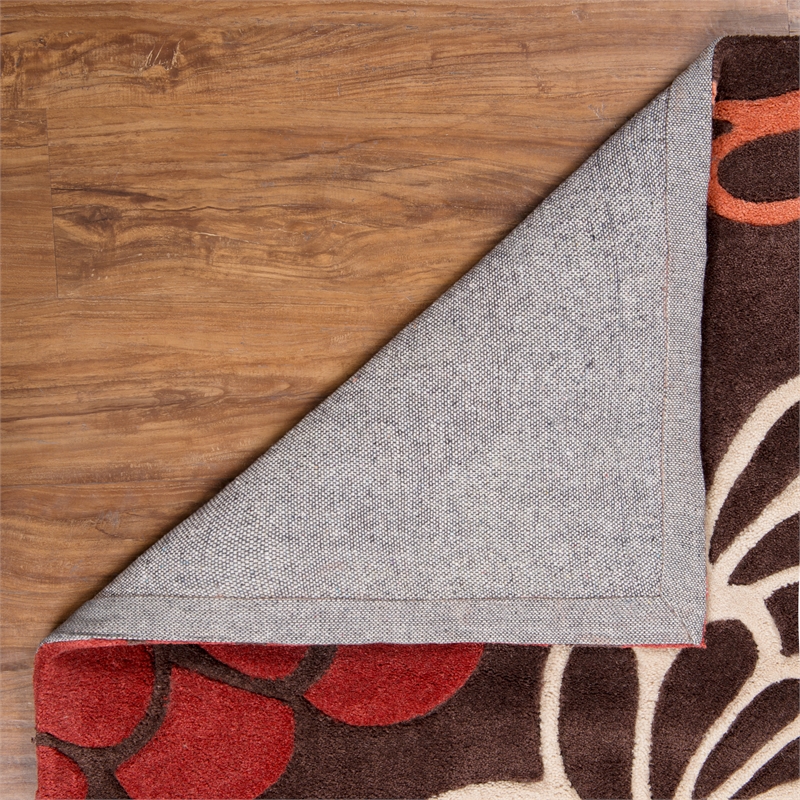 Linon Trio Peddles Polyester 8'x10' Area Rug in Chocolate Brown