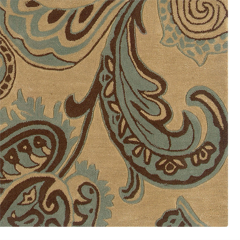 Linon Trio Lahour Polyester 5'x7' Area Rug in Beige