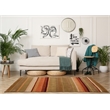 Linon Trio Linear Polyester 5'x7' Area Rug in Green