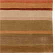 Linon Trio Linear Polyester 5'x7' Area Rug in Green