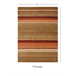 Linon Trio Linear Polyester 5'x7' Area Rug in Green
