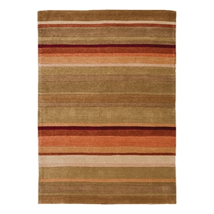 Linon Trio Linear Polyester 5'x7' Area Rug in Green