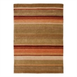 Linon Trio Linear Polyester 5'x7' Area Rug in Green