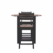 Linon Cain 3 Pce Counter Set with 2 Shelves in Brown Top/Black Wood Base