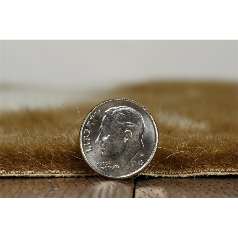 Linon Faux Hide Polyester Antelope Area Rug in Beige and White