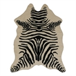 Linon Faux Hide Polyester Mini Zebra Accent Rug in Ivory and Black