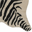 Linon Faux Hide Polyester Mini Zebra Accent Rug in Ivory and Black